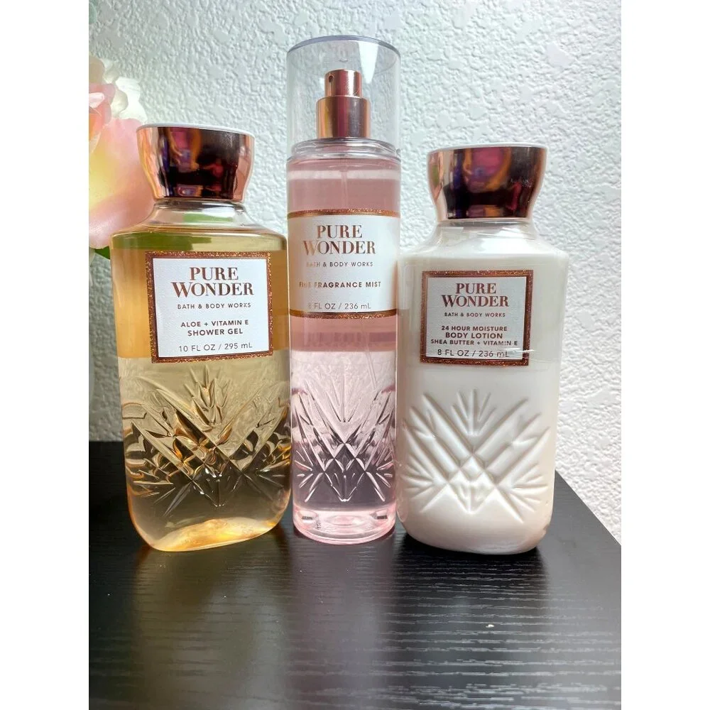 Bath & Body Works Pure Wonder Mist, Shower Gel & Body Lotion Set Of 3pc